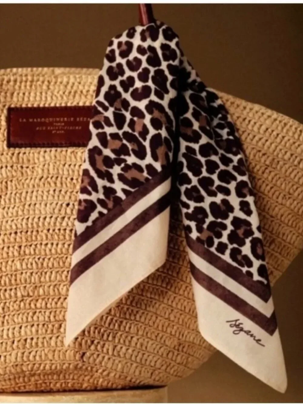Sezane Leopard Print Scarf